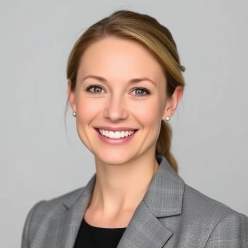 A professional headshot of a confident businesswoman with a warm and approachable smile. She is wearing a tailored blazer and standing against a neutral background, exuding competence and trustworthiness.